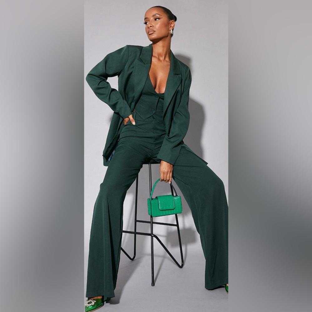 Dark Green Woven 3 piece Suit NWT